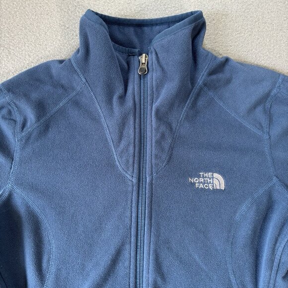 The North Face Jacket Womens Small Blue TKA 100 Fleece Full Zip Hoodie Thumbhole - Picture 2 of 16